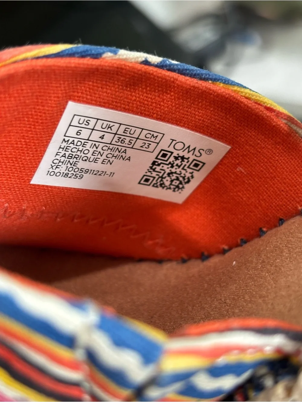 TOMS Multicolor Striped Espadrille Sandals with Navy Ankle Strap